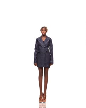 JIBBS MIDNIGHT STITCH DENIM BLAZER DRESS
